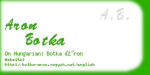 aron botka business card